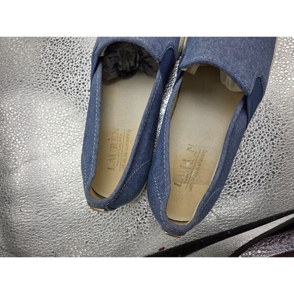 Lauren Ralph Lauren Jinny Canvas Slip-On Sneakers Denim Blue 9B Shoes - Picture 10 of 11